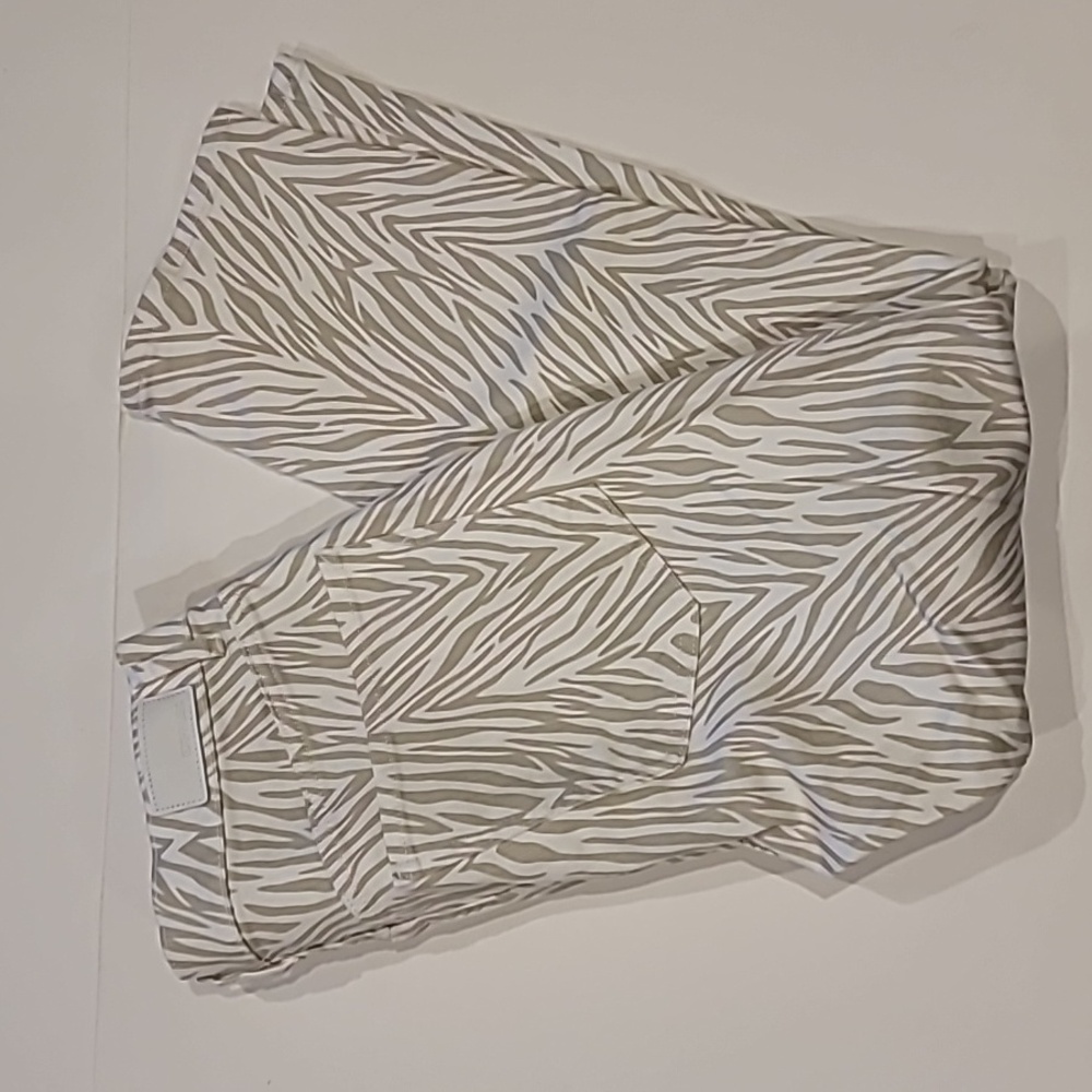 Express Animal Print Super High Rise Slim Ankle Jeans White Gray 10 Slim Stretch - Picture 5 of 16